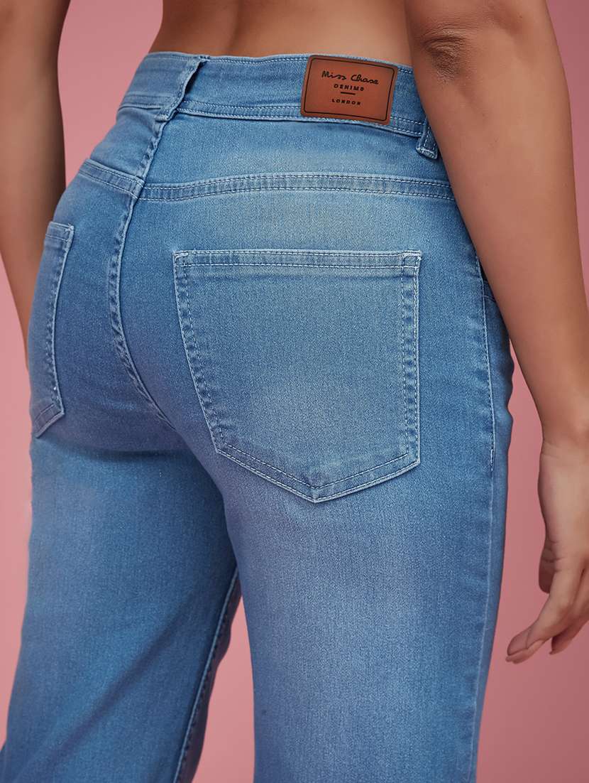 women solid mid rise bootcut jeans - 22402854 -  Standard Image - 1