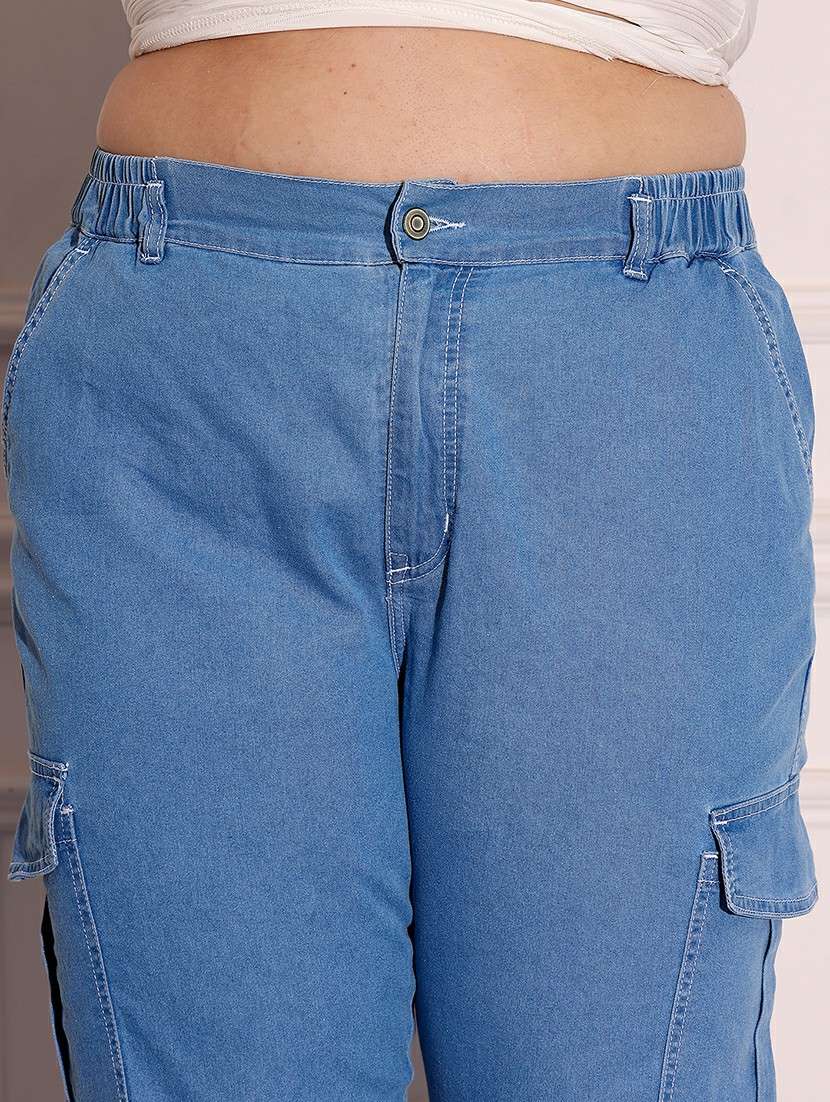 women solid high rise jogger - 22402860 -  Standard Image - 1