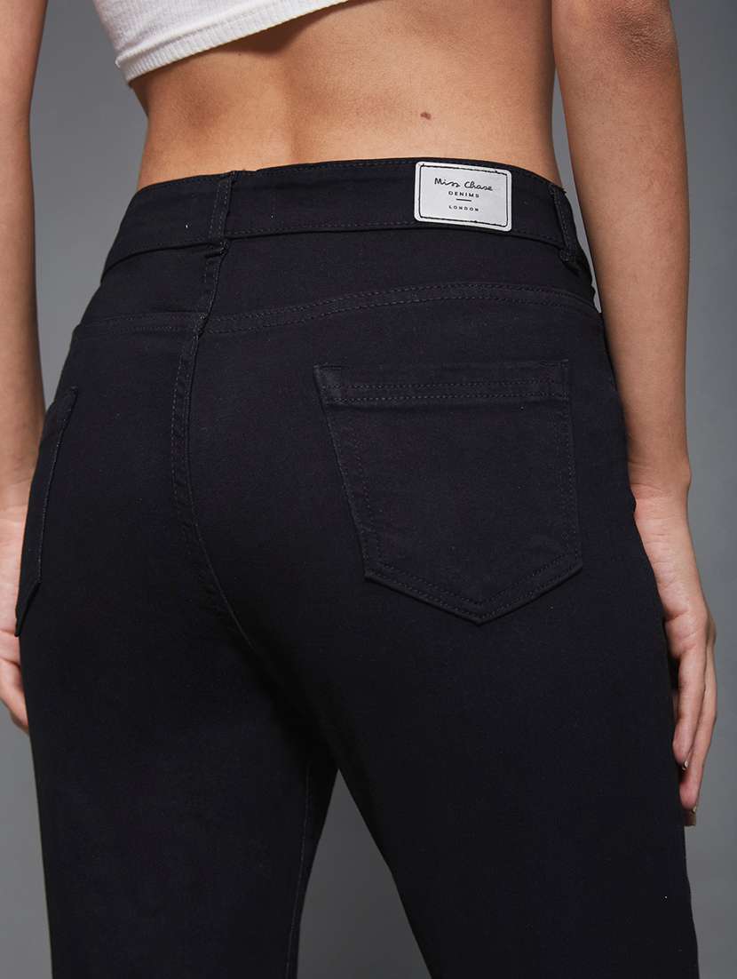 women solid high rise skinny jeans - 22402869 -  Standard Image - 1