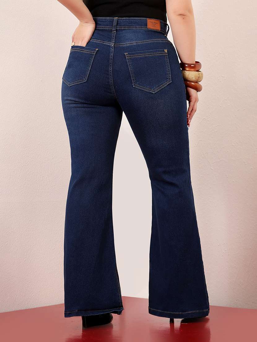 women solid high rise bootcut jeans - 22402873 -  Standard Image - 4