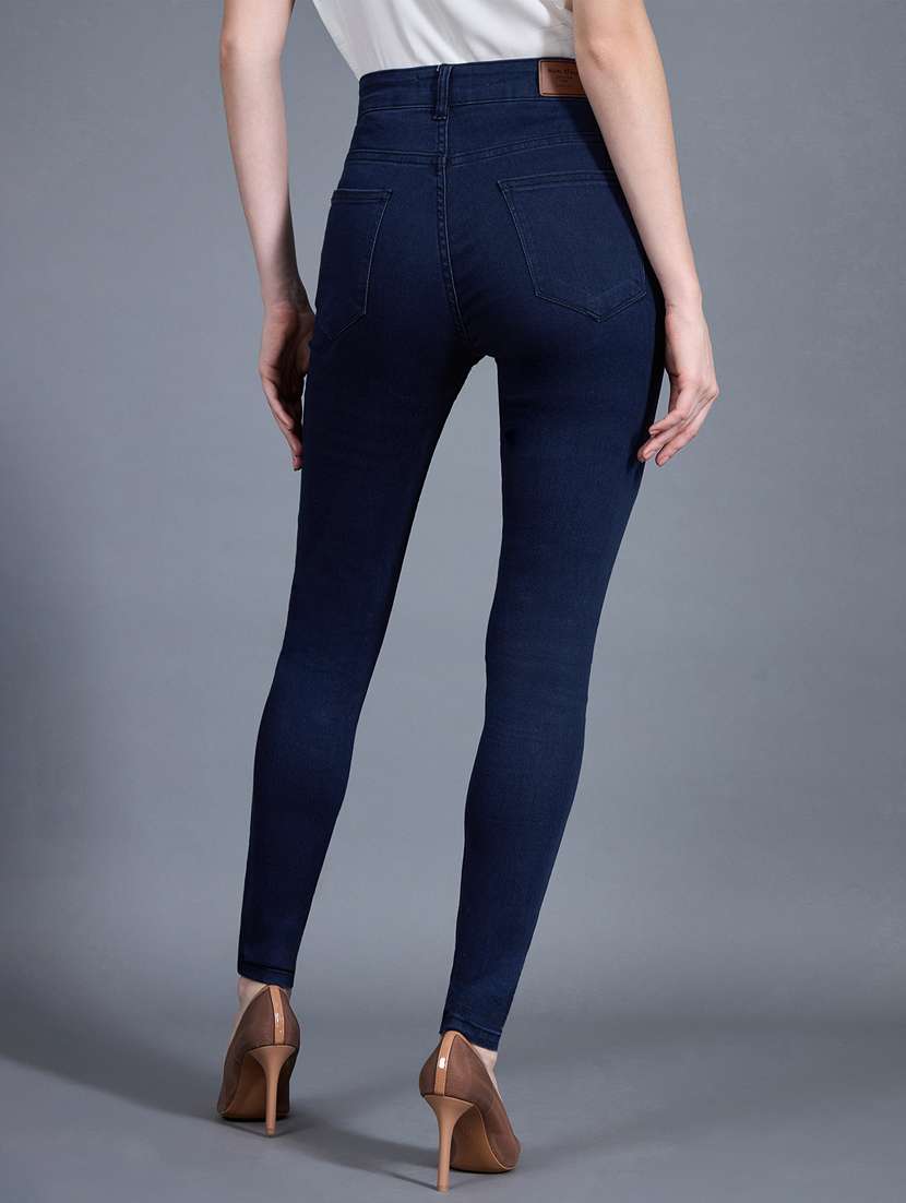 women solid high rise skinny jeans - 22402875 -  Standard Image - 4