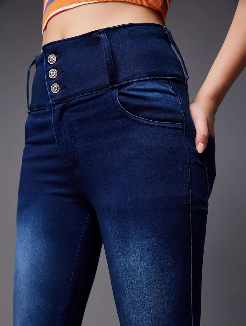 women solid high rise skinny jeans - 22402877 -  Standard Image - 1