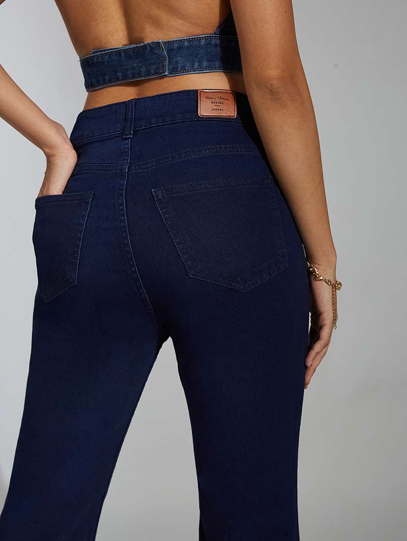 women solid high rise bootcut jeans - 22402883 -  Standard Image - 1