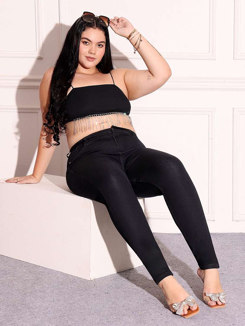 women solid high rise skinny jean - 22402890 -  Standard Image - 4