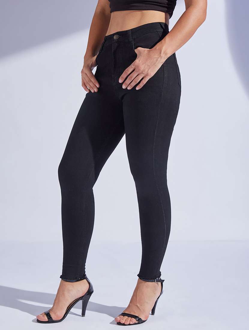 women solid high rise skinny jeans - 22402893 -  Standard Image - 1