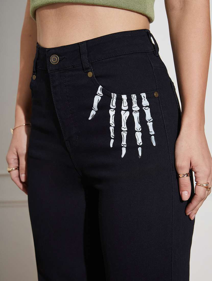 women printed high rise wide leg jeans - 22402895 -  Standard Image - 1