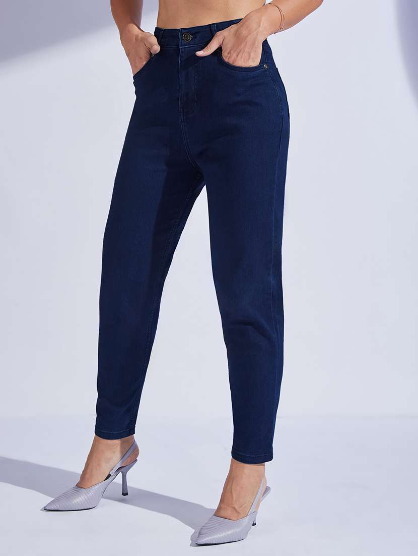 women solid high rise slim fit jeans - 22402896 -  Standard Image - 1