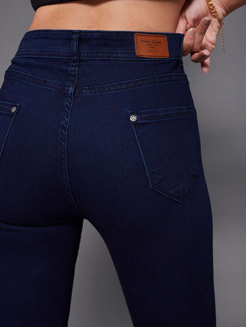 women solid high rise skinny jeans - 22402901 -  Standard Image - 1