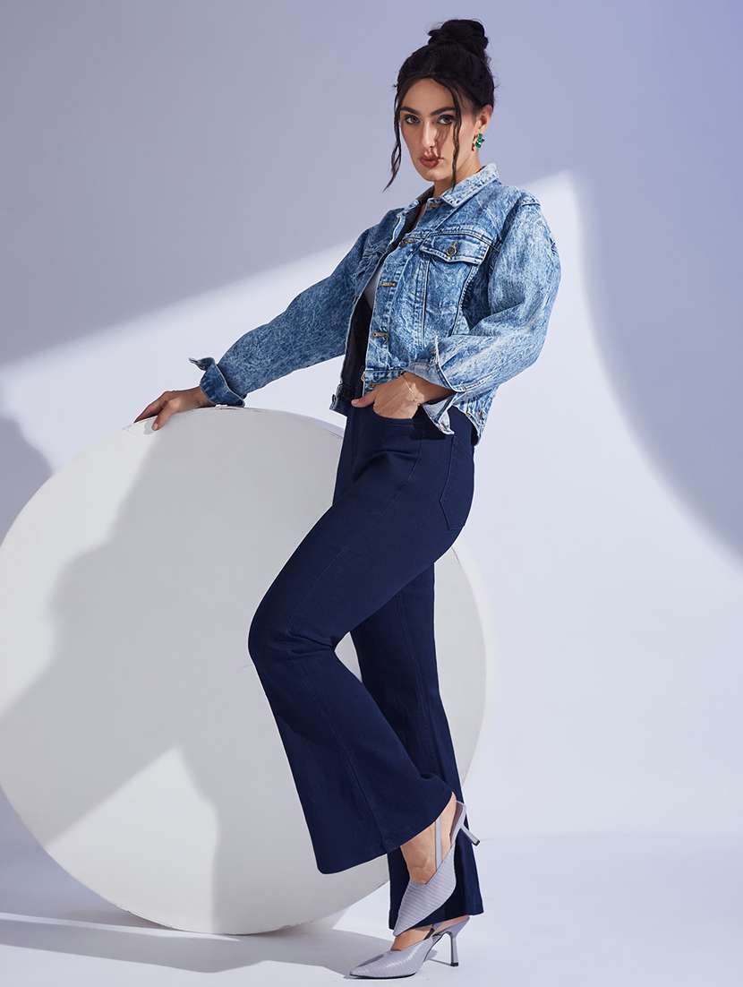 women solid high rise bootcut jean - 22402913 -  Standard Image - 4