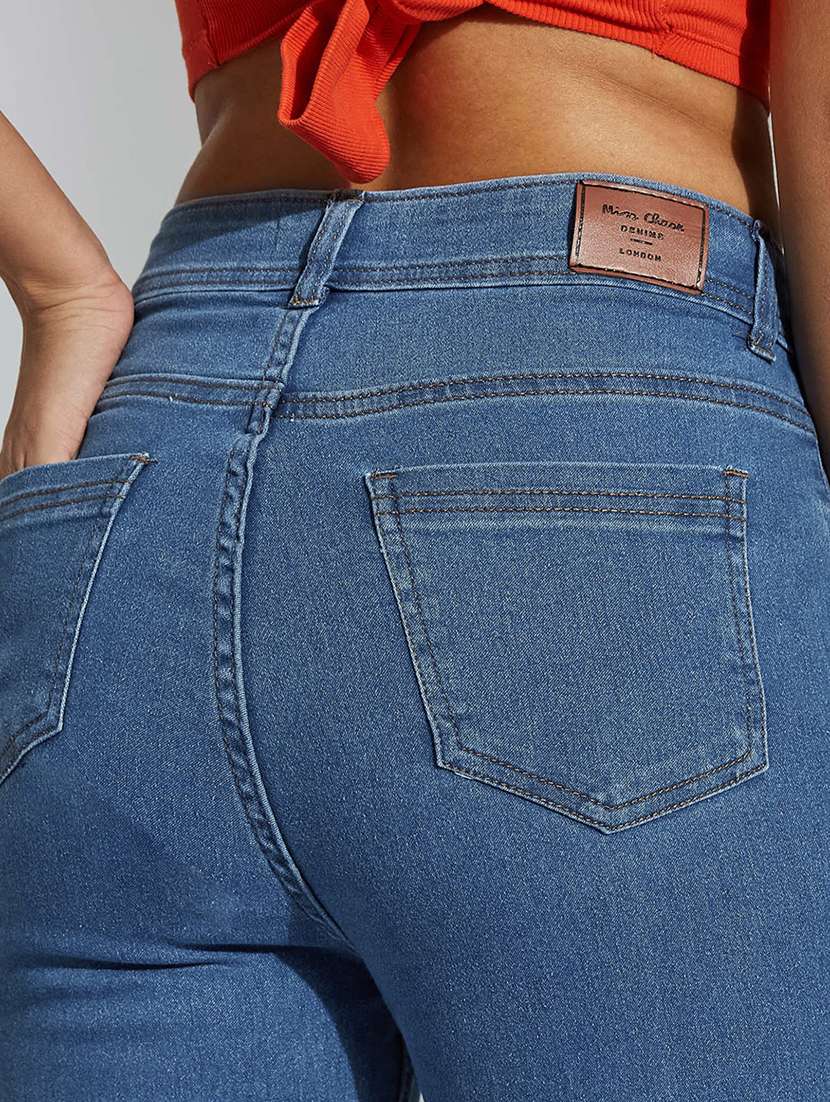 women solid high rise skinny jeans - 22402934 -  Standard Image - 1