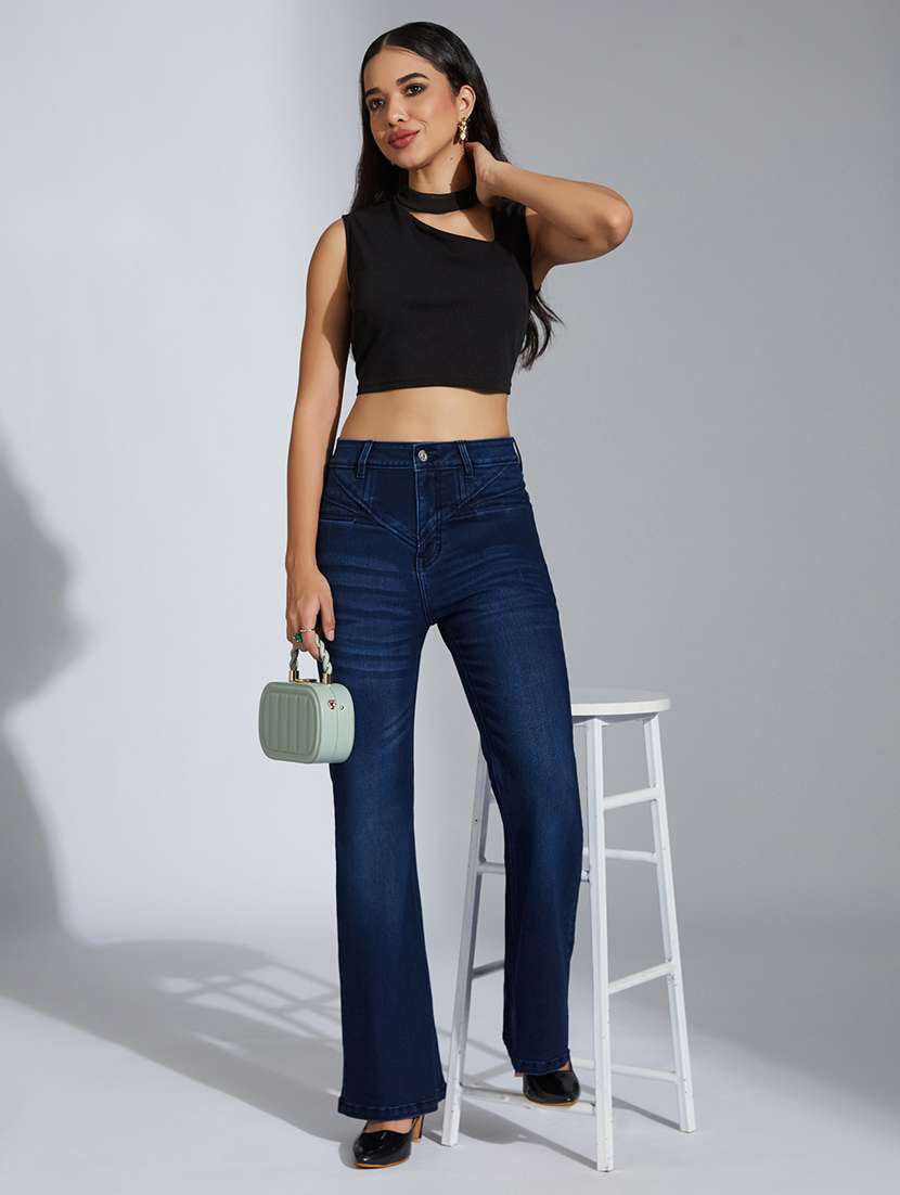 women solid high rise bootcut jean - 22402941 -  Standard Image - 4