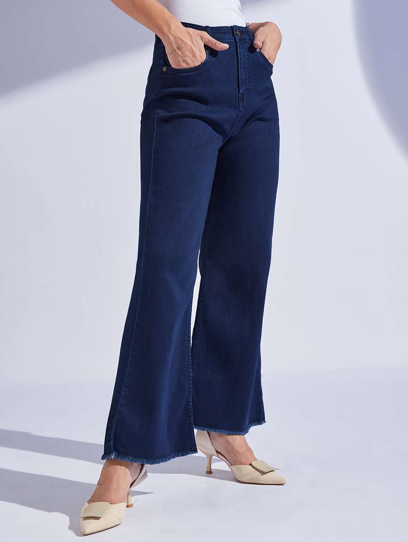 women solid high rise bootcut jean - 22402943 -  Standard Image - 1