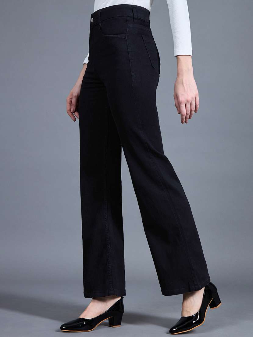 women solid high rise bootcut jean - 22402945 -  Standard Image - 4