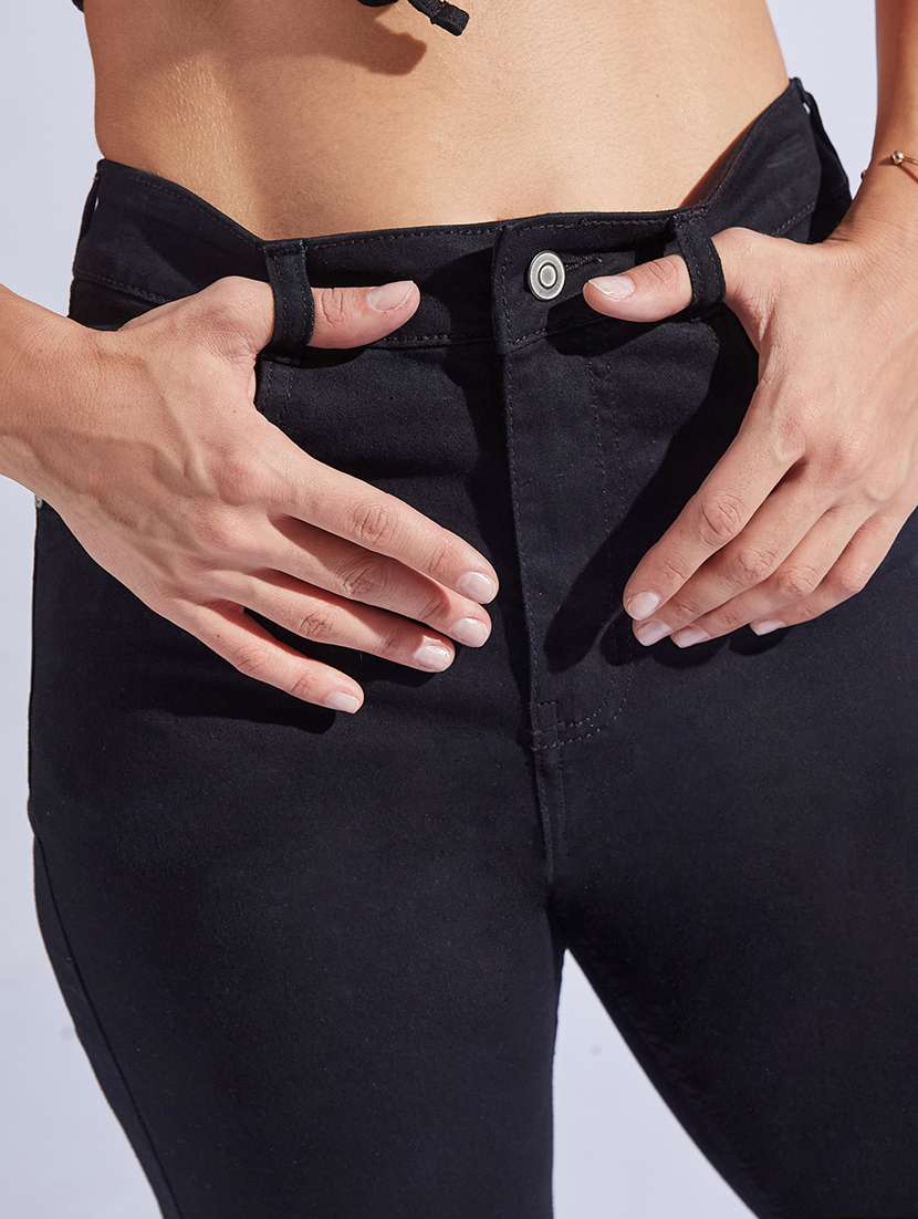 women solid high rise straight jeans - 22402948 -  Standard Image - 1