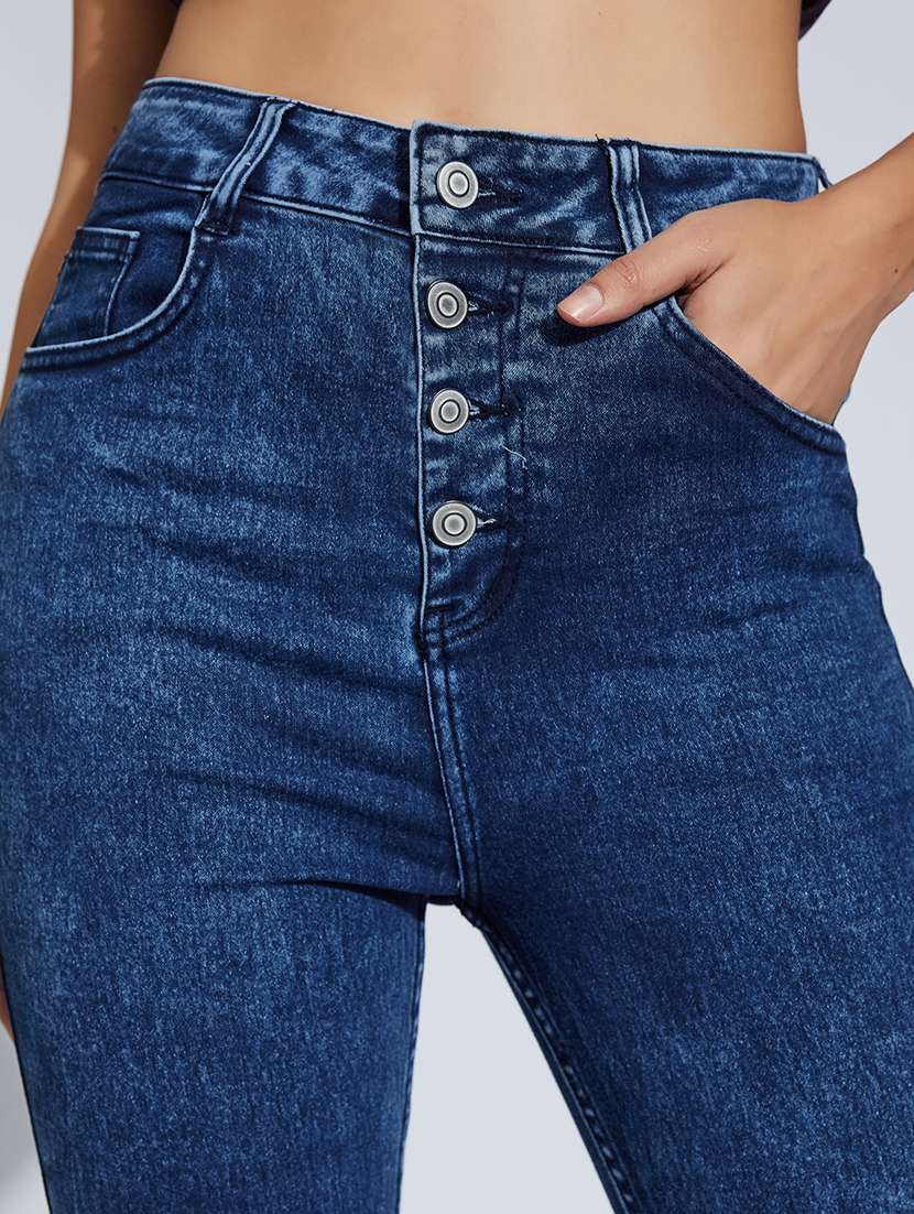 women solid high rise skinny jeans - 22402949 -  Standard Image - 1