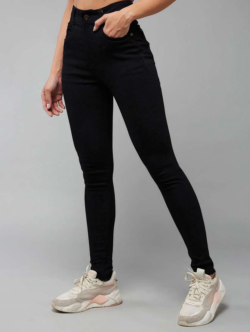 women solid high rise skinny jeans - 22402951 -  Standard Image - 4