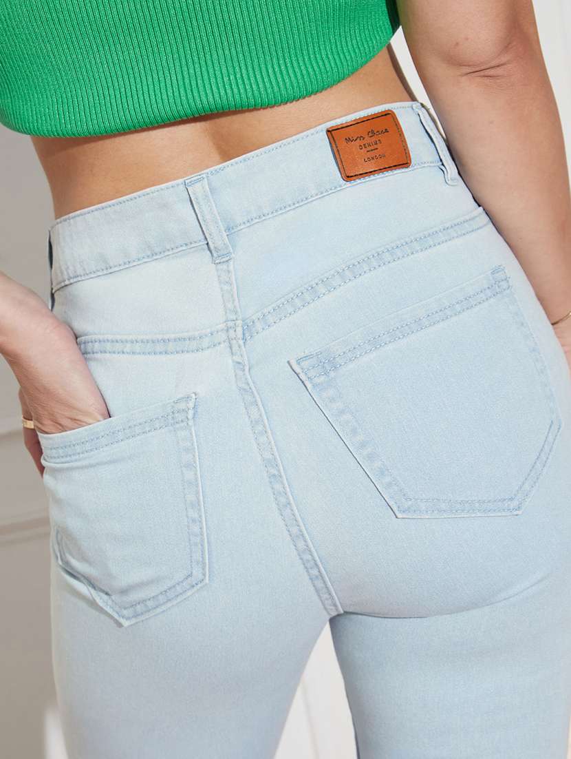 women solid high rise bootcut jean - 22402952 -  Standard Image - 1