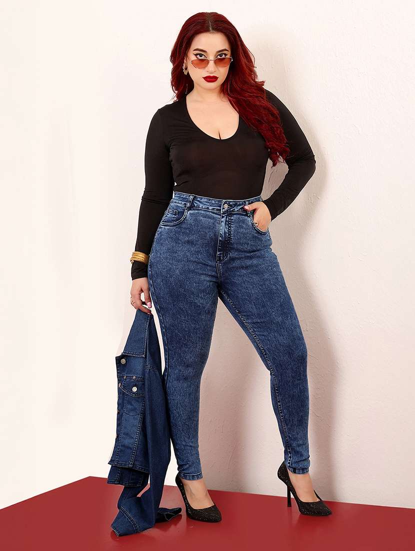 women solid high rise skinny jean - 22402980 -  Standard Image - 4