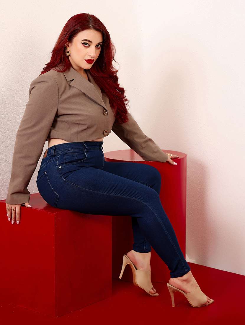 women solid high rise skinny jean - 22402986 -  Standard Image - 4