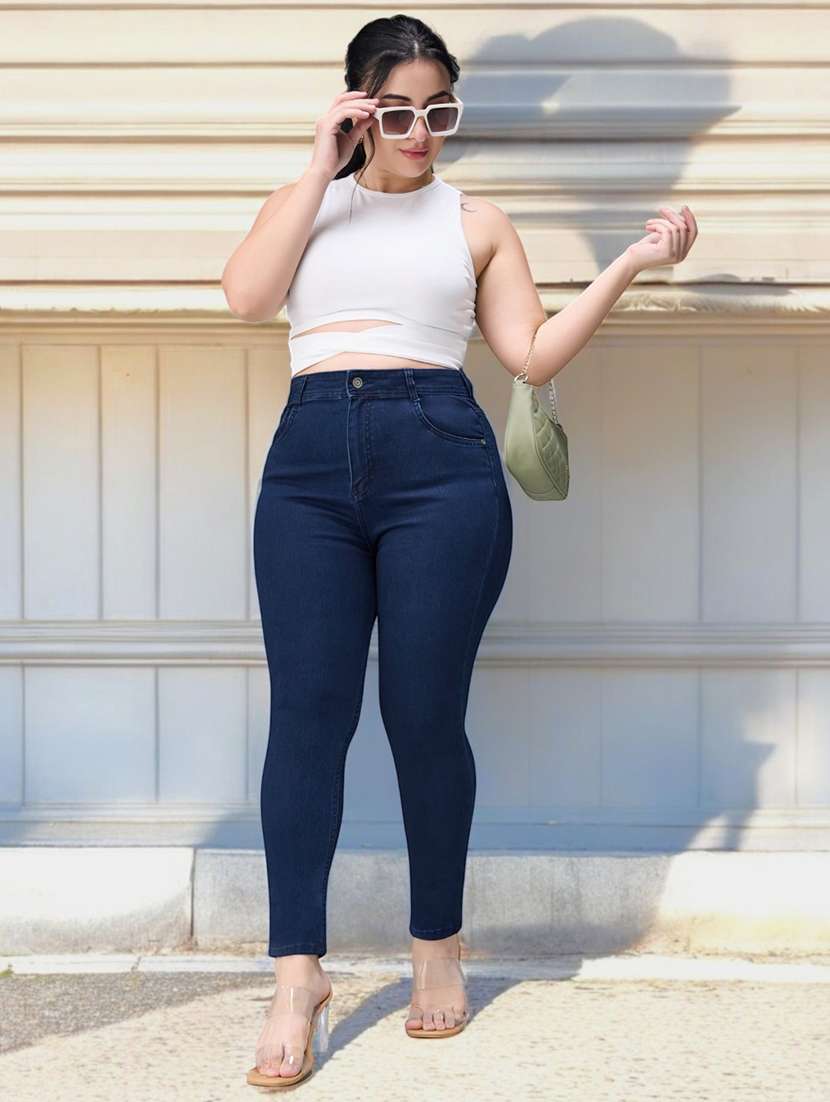 women solid high rise skinny jean - 22402995 -  Standard Image - 4