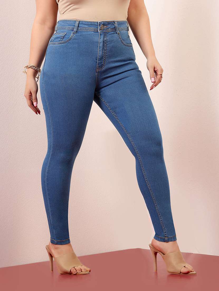 women solid high rise skinny jean - 22402996 -  Standard Image - 1