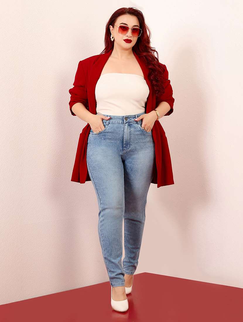 Women Solid High Rise Slim Fit Jean - 22403049 -  Standard Image - 4