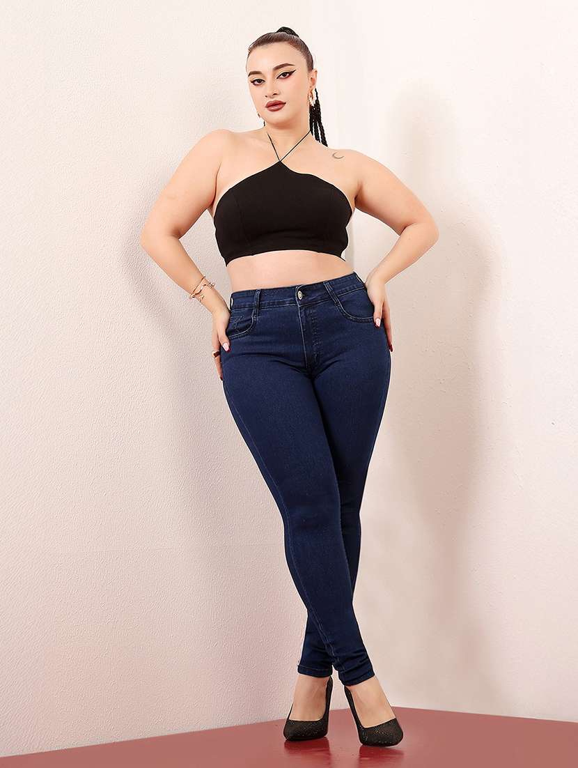 women solid high rise skinny jean - 22403055 -  Standard Image - 4