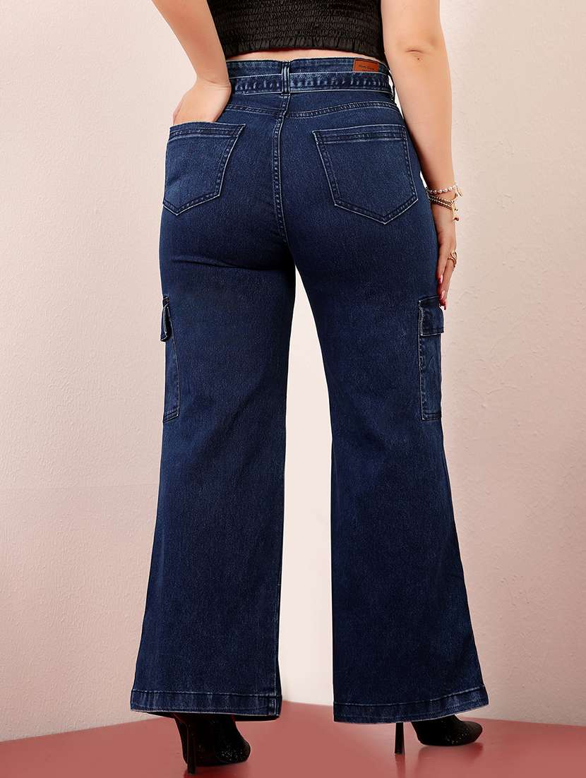 women solid high rise cargo - 22403083 -  Standard Image - 4