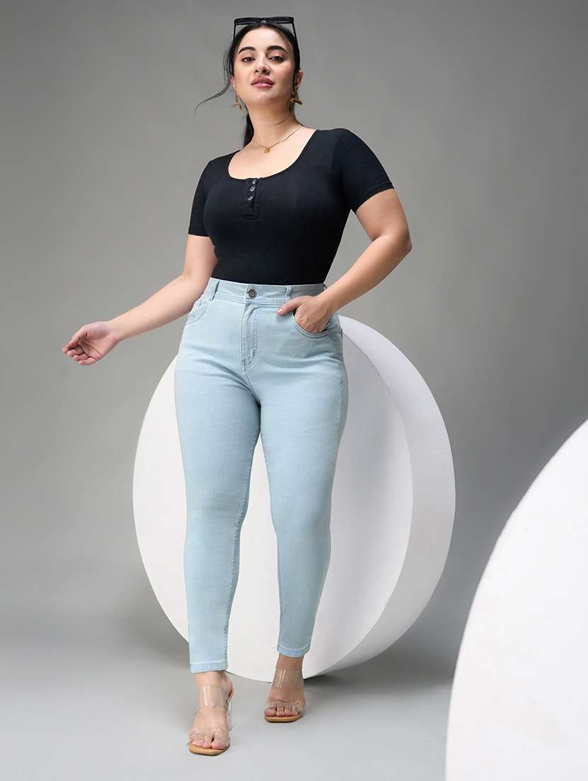 women solid high rise skinny jean - 22403094 -  Standard Image - 4