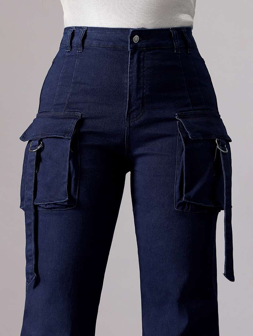 women solid high rise bootcut jeans - 22403112 -  Standard Image - 1