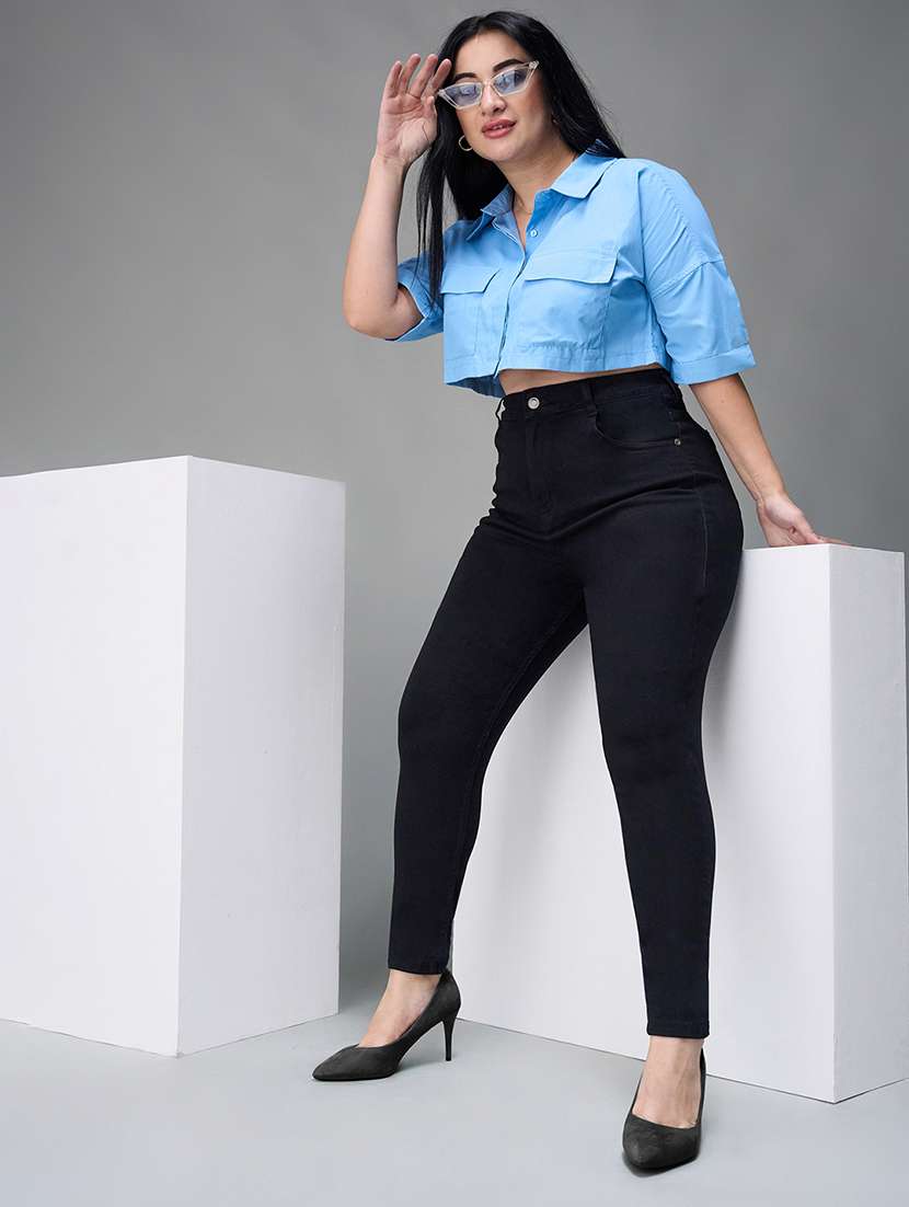 women solid high rise skinny jean - 22403124 -  Standard Image - 4