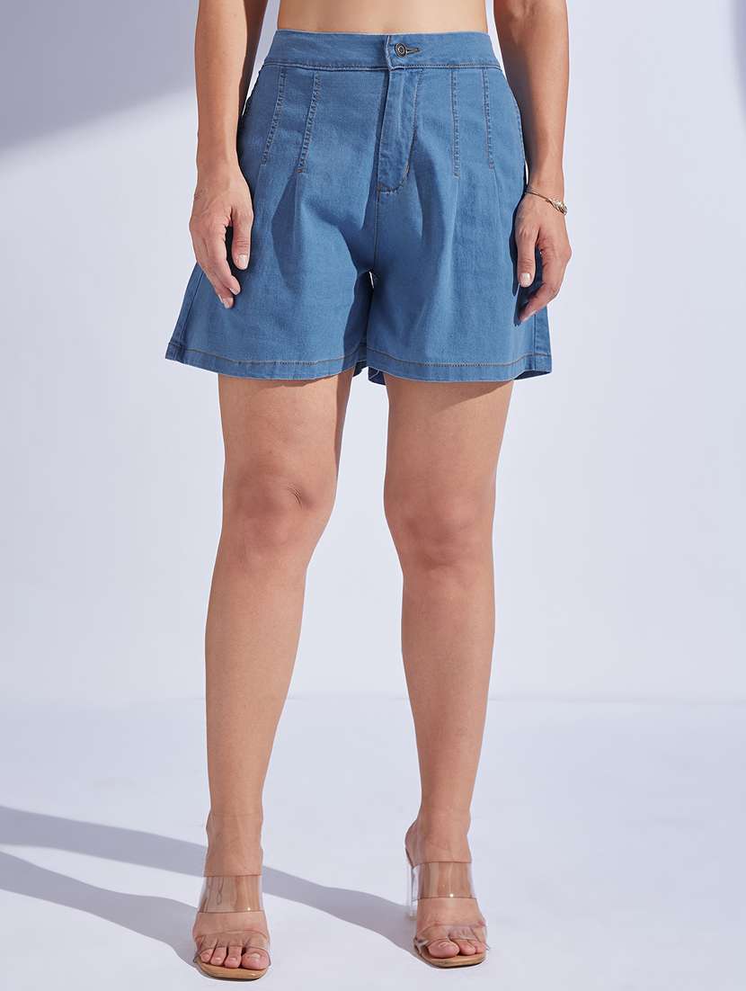 women high rise denim shorts  - 22403141 -  Standard Image - 1
