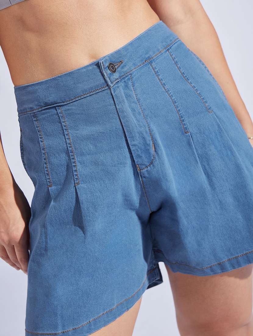 women high rise denim shorts  - 22403143 -  Standard Image - 1