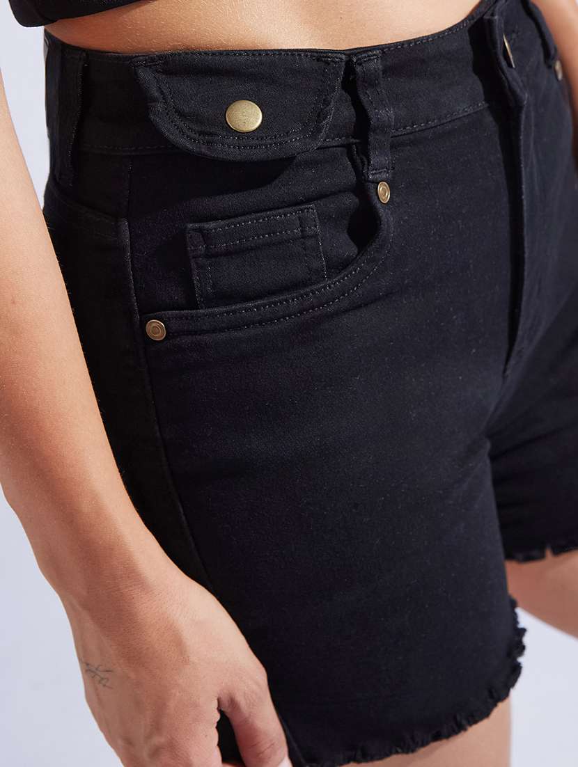 women high rise denim shorts  - 22403151 -  Standard Image - 1