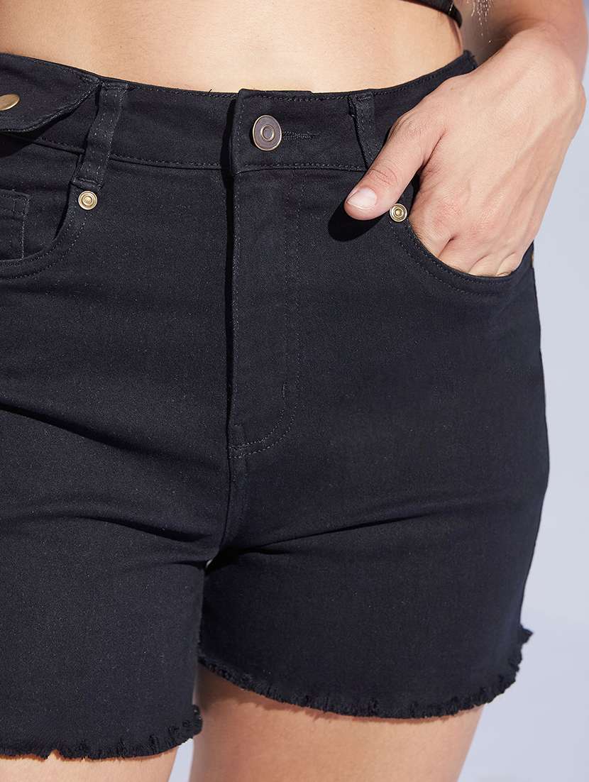 women high rise denim shorts  - 22403153 -  Standard Image - 1
