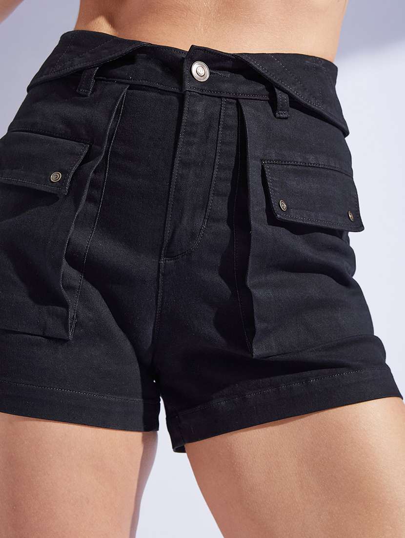 women high rise denim shorts  - 22403156 -  Standard Image - 1