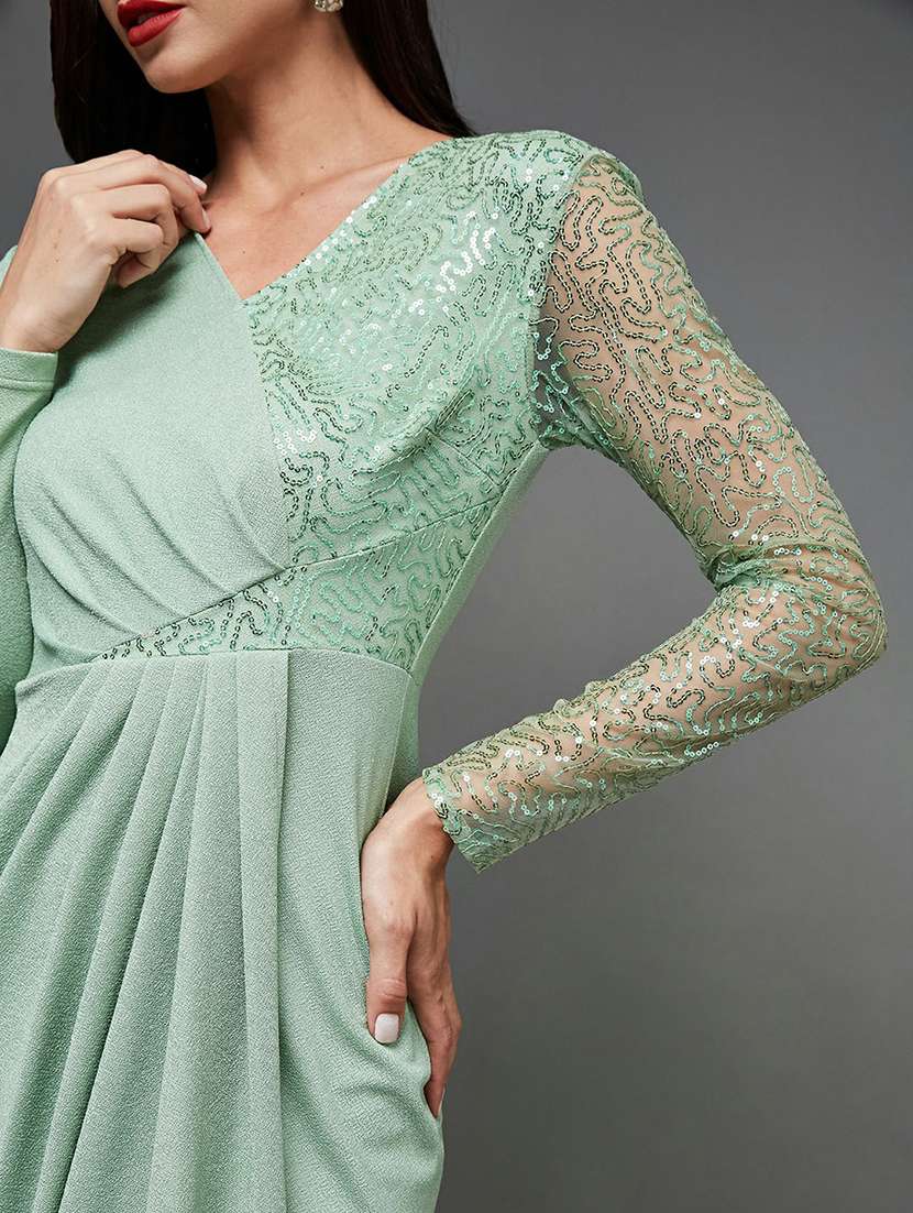 Women Sequined Long Sleevebodycon Dress - 22403183 -  Standard Image - 1