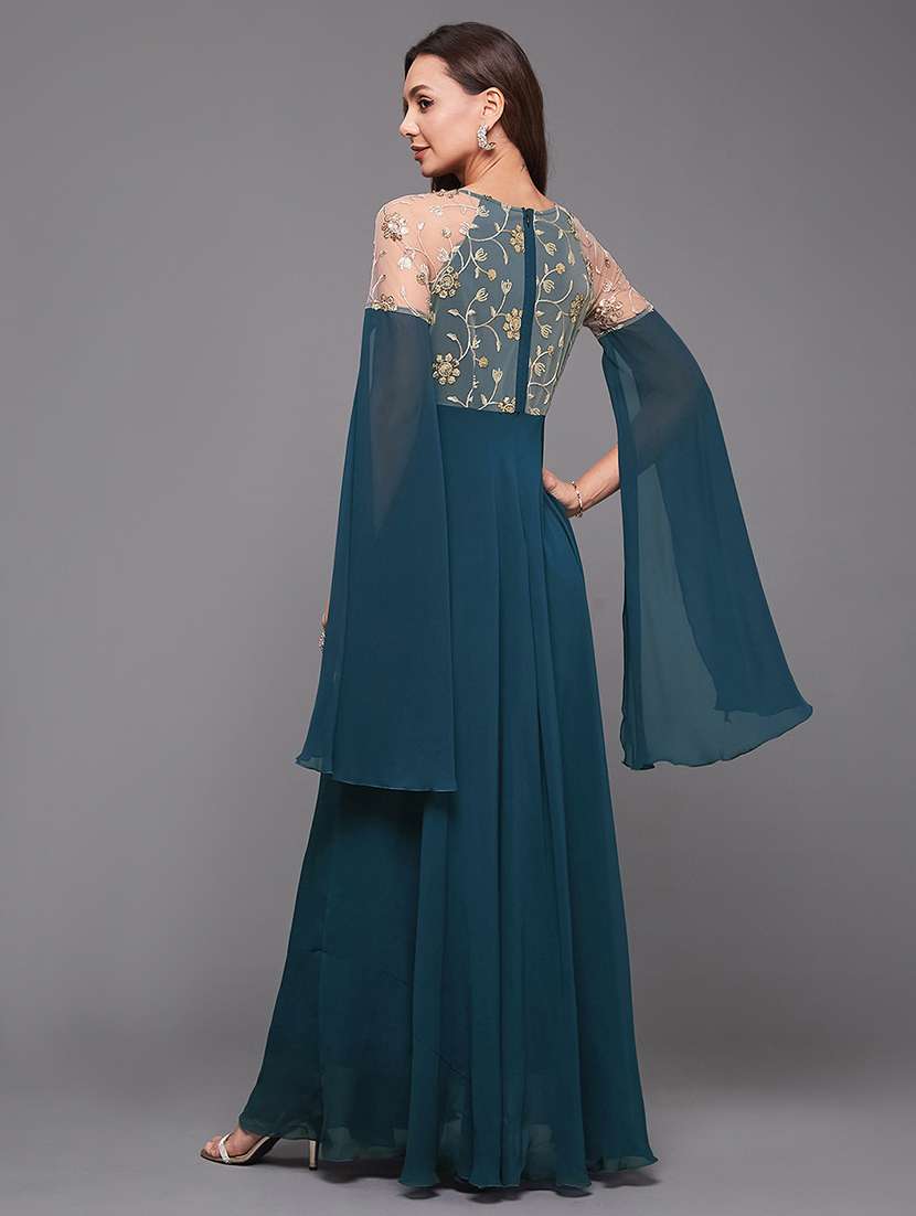 women embroidered long sleeve fit & flare ethnic dress - 22403187 -  Standard Image - 4