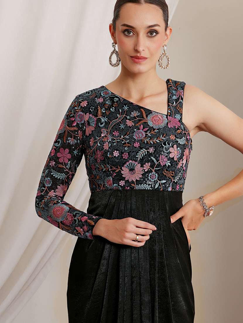 women embroidered single shoulder sheath dress - 22403189 -  Standard Image - 1