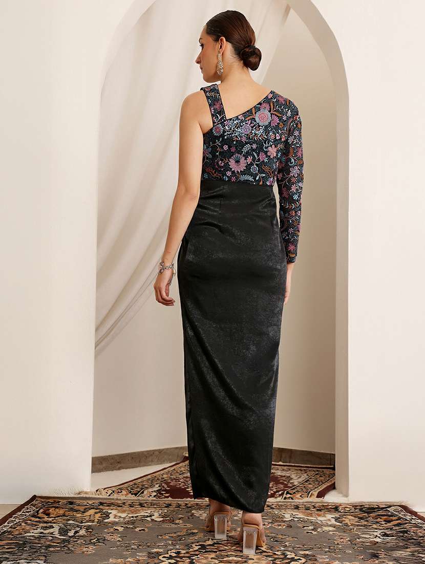 women embroidered single shoulder sheath dress - 22403189 -  Standard Image - 4