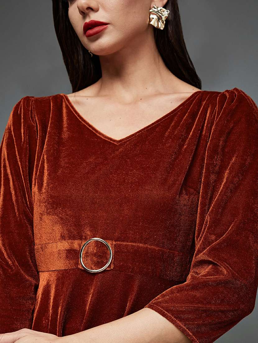 women soldi puff sleeve fit & flare dress - 22403192 -  Standard Image - 1