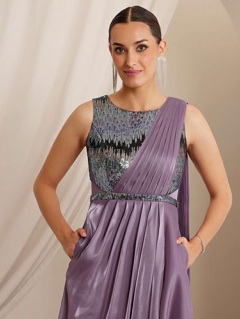 women sequined sleeveless flared dress - 22403202 -  Standard Image - 1