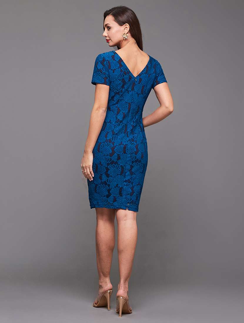 women self designed short sleeve lace bodycon dress - 22403206 -  Standard Image - 4