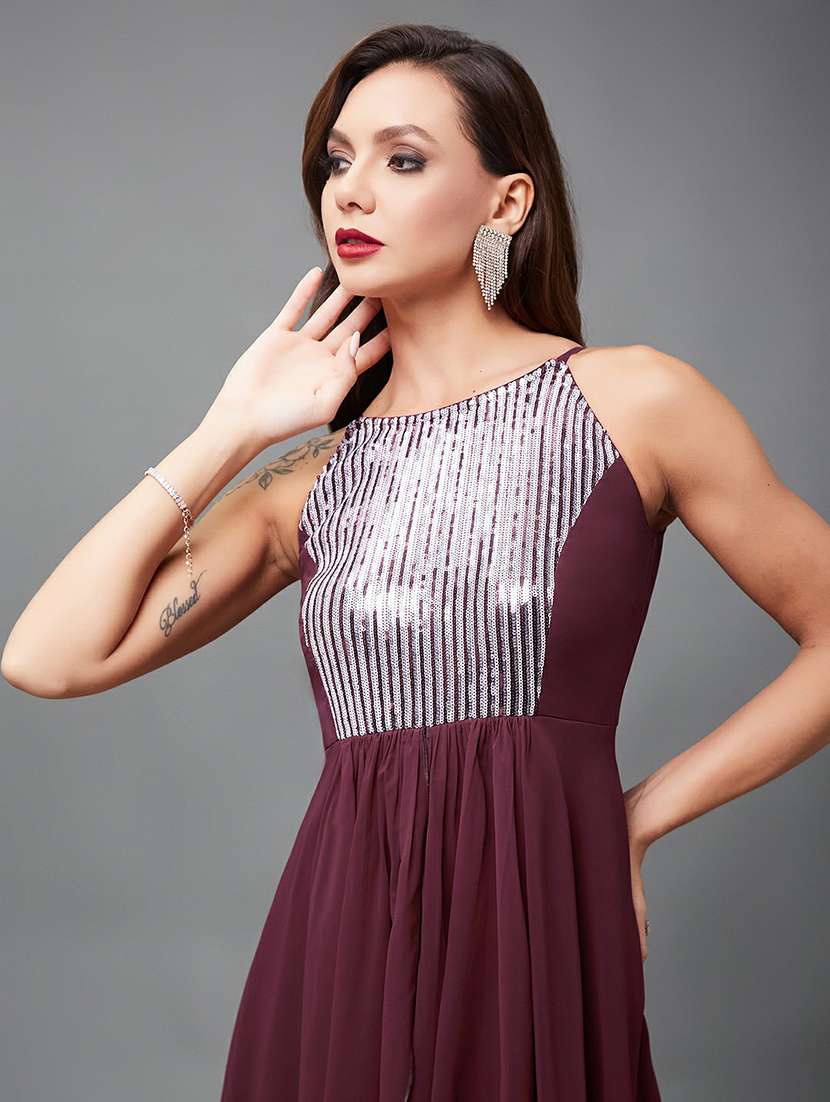 women sequined shoulder strap layered dress - 22403215 -  Standard Image - 1