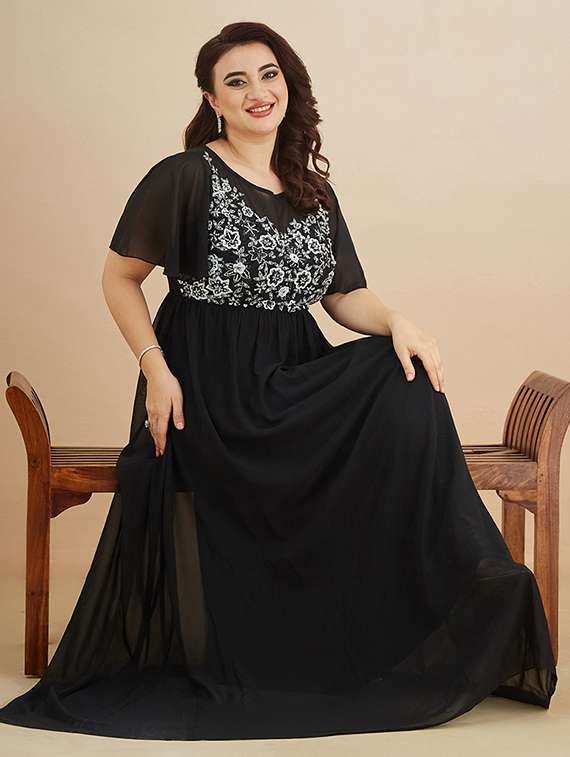 women plus size embroidered flared sleeve dress - 22403219 -  Standard Image - 4