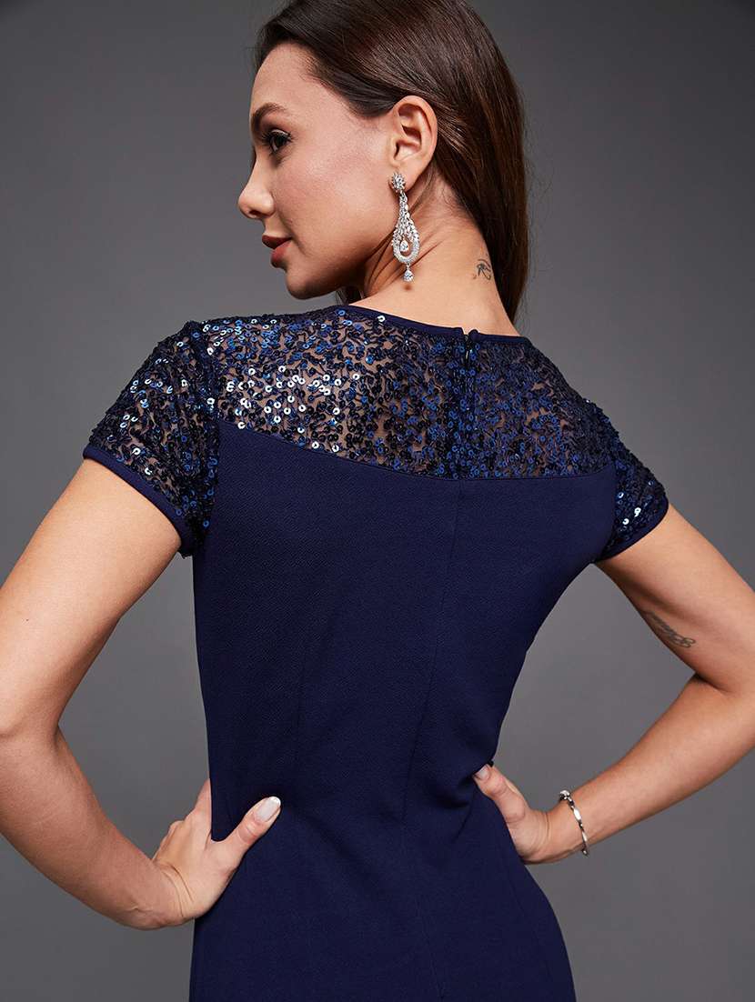 women sequined short sleeve bodycon dress - 22403230 -  Standard Image - 1