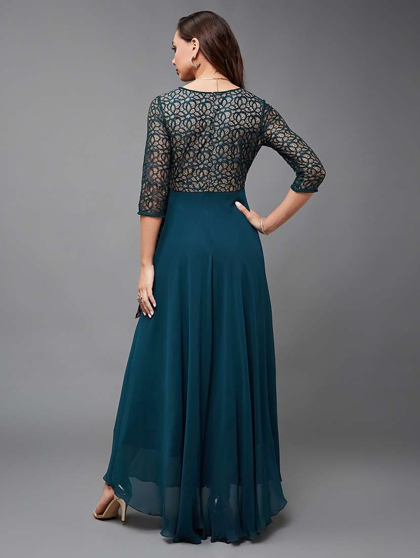 women self designed lace fit & flare dress - 22403235 -  Standard Image - 4