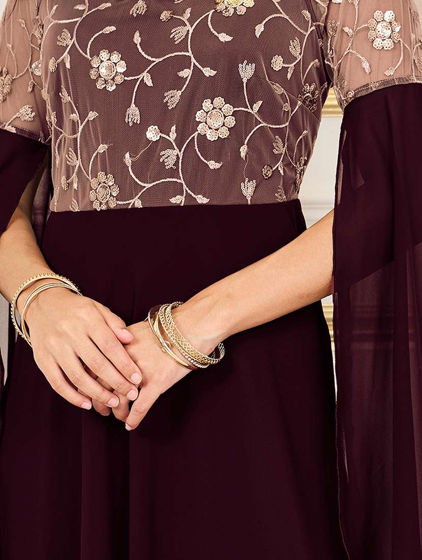 women embroiderd long sleeve fit & flare dress - 22403242 -  Standard Image - 1