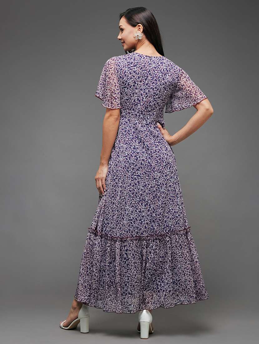 women floral print flared sleeve tiered dress - 22403245 -  Standard Image - 4