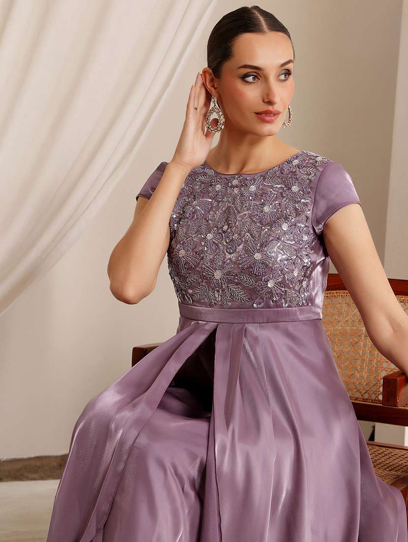 women embellished short sleeve fit & flare dress - 22403253 -  Standard Image - 1
